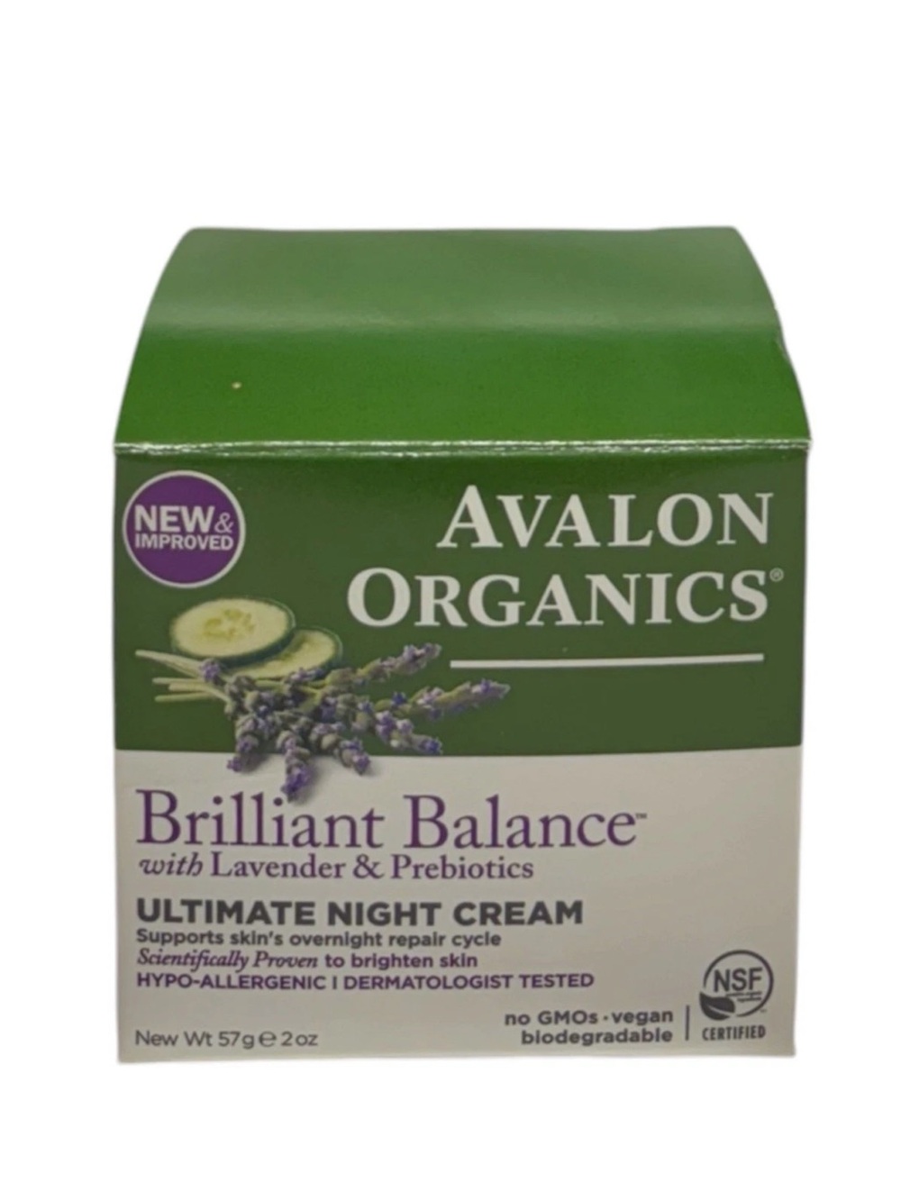 Avalon Organics Lavender Luminosity Ultimate Night Cream 2oz Brilliant Balance